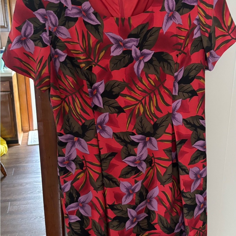 Red and Purple V-Neck Wrap Sundress